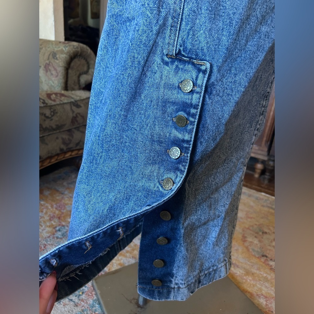 Vintage 80s Whipp Denim Midi Skirt 3 - Picture 5 of 14